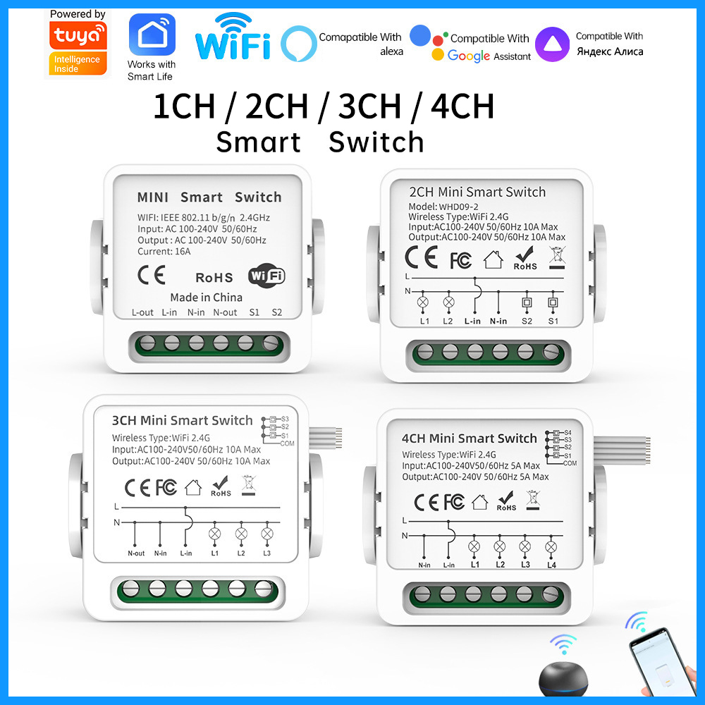 Smart Accessories - Tuya WiFi Smart Switch 1/2/3/4 Gang