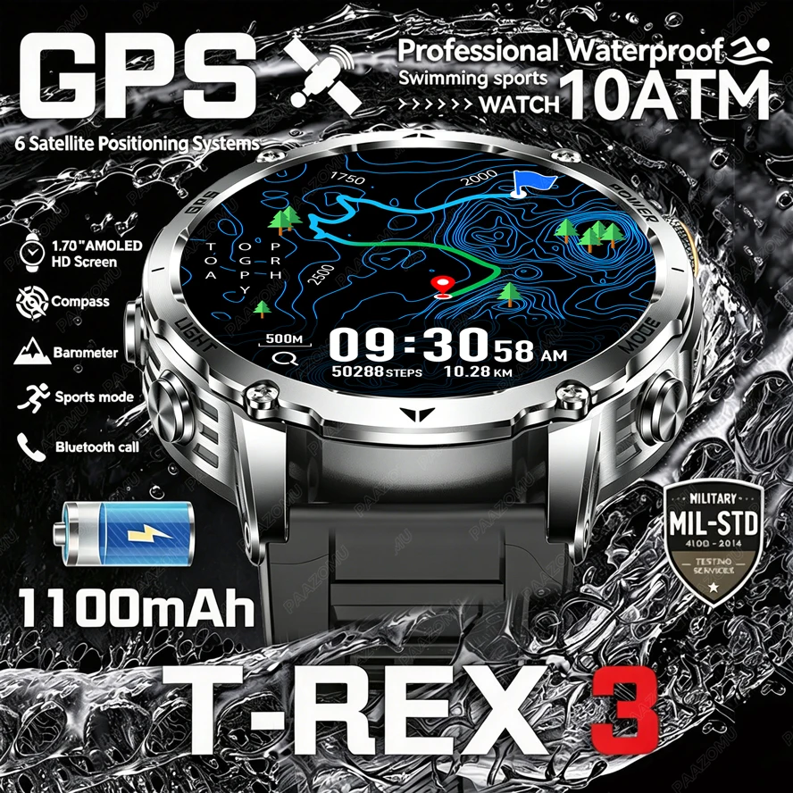 Smartwatch M Active - T-Rex 3 Military Grade Smartwatch 1100mAh