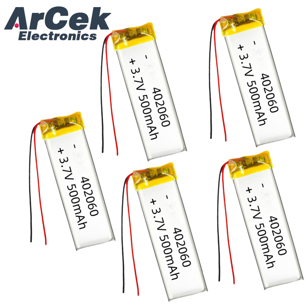 Smartwatch Headset - 5PCS 3.7V 500mAh 402060 Lipo Polymer