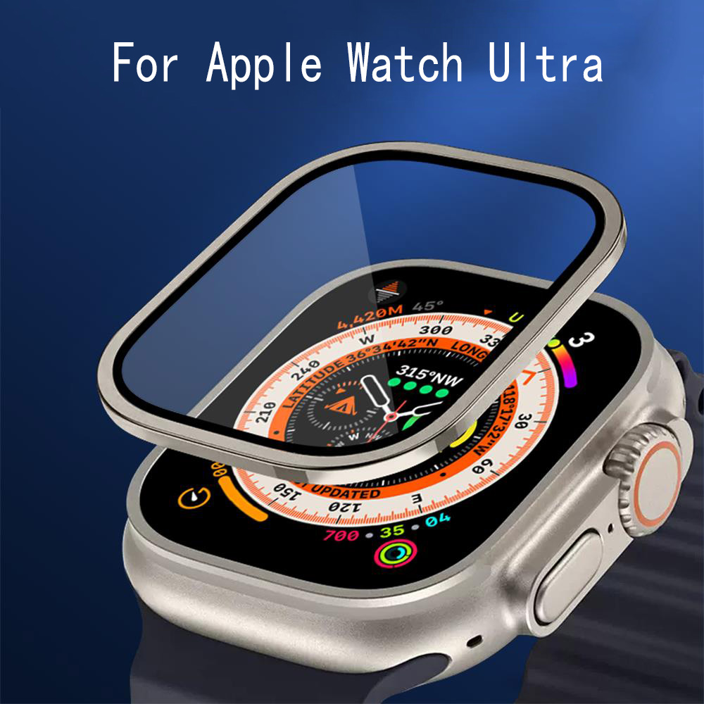 Watch Case Bumper - Metal Bumper+Tempered Glass For Apple Watch