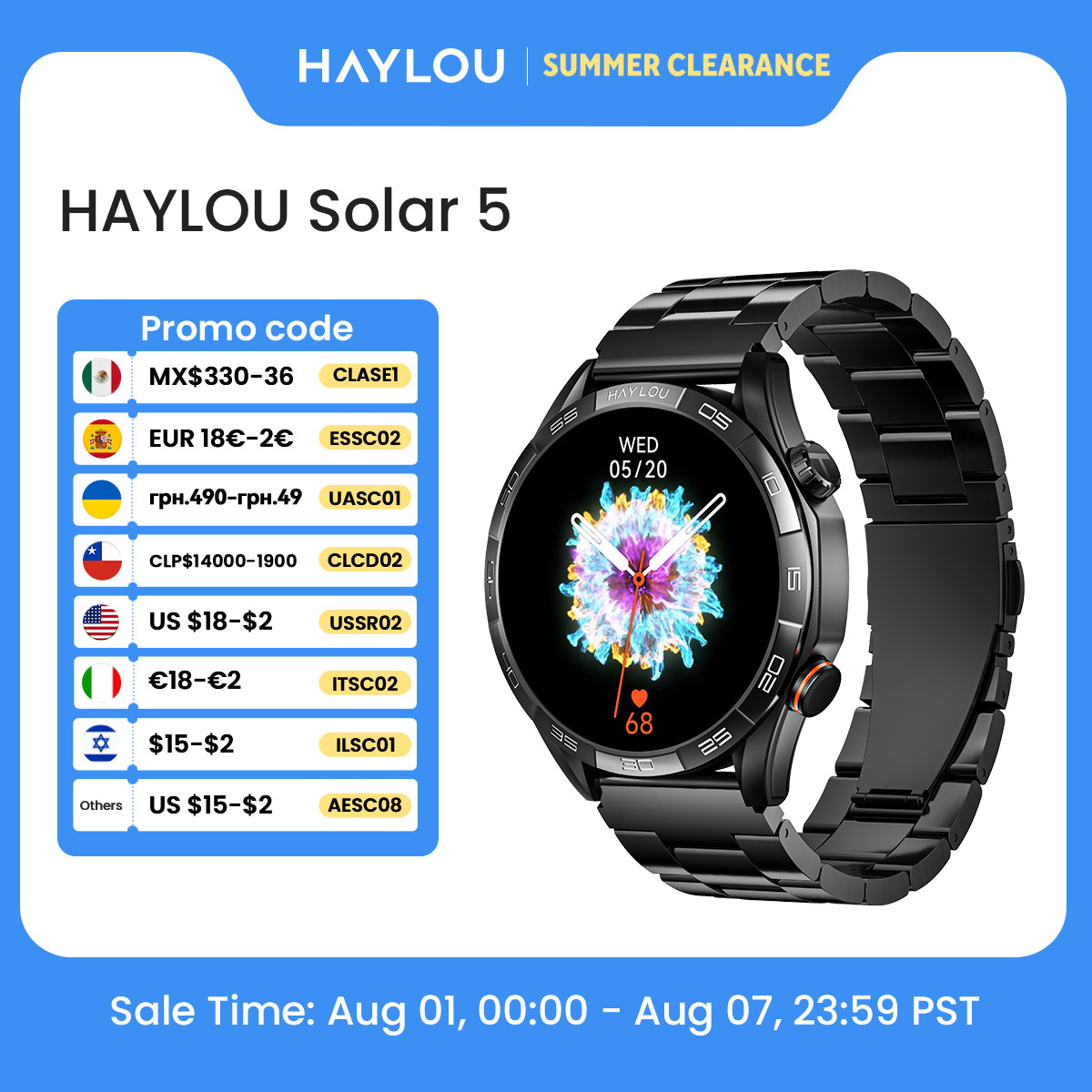 HAYLOU Solar 5 Voice Calling S - огляд і ціна Android Smartwatch Accessories