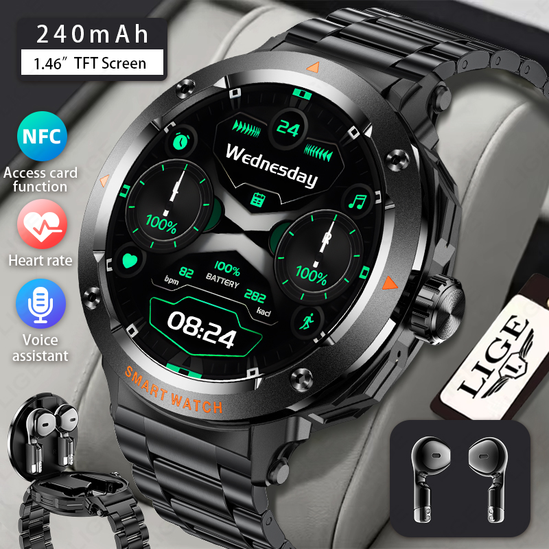 LIGE Men Earphone Smart Watch  - огляд і ціна Smartwatch Headset