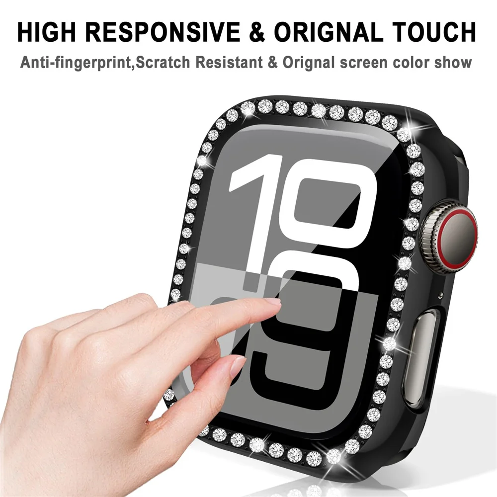 Glass+Diamond Case For Apple w - огляд і ціна Smartwatch Band Accessories