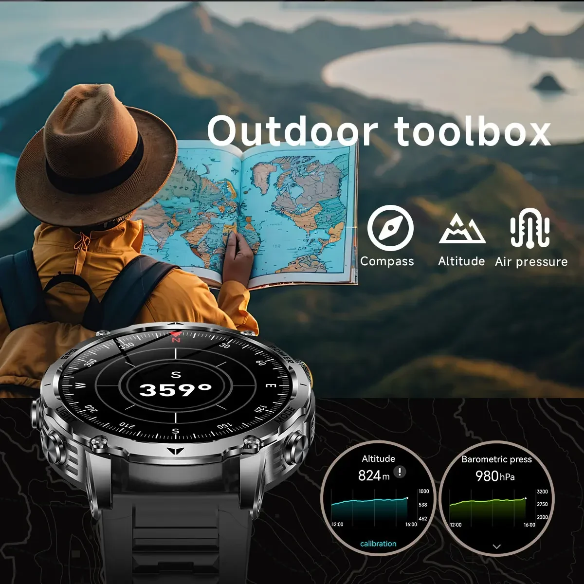 Men's Military Smartwatch with - огляд і ціна Smartwatch M Active