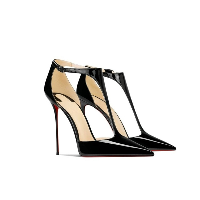 Black Patent Pointed Stiletto  - огляд і ціна Leather Classic Strap