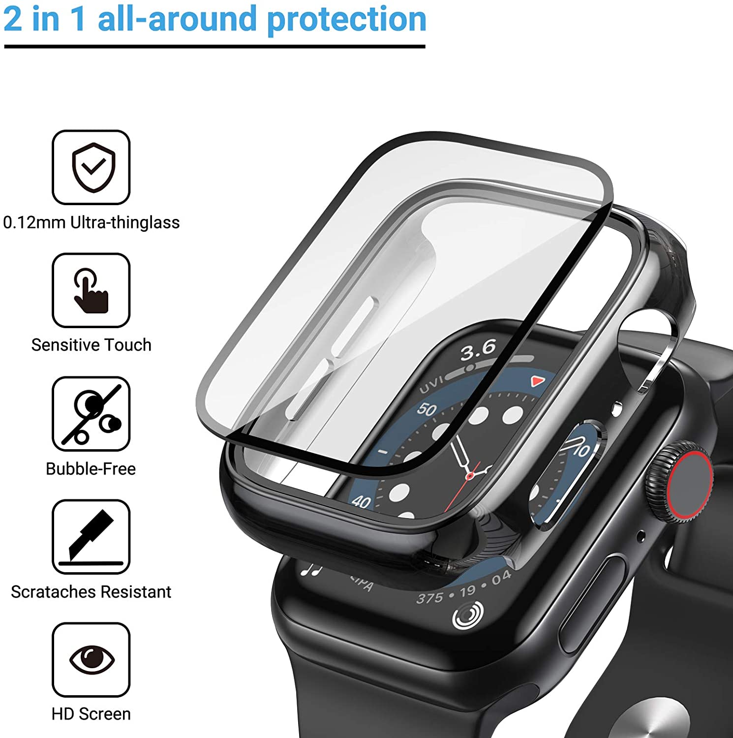 Glass+cover For Apple Watch Ca - огляд і ціна Smartwatch Band Accessories