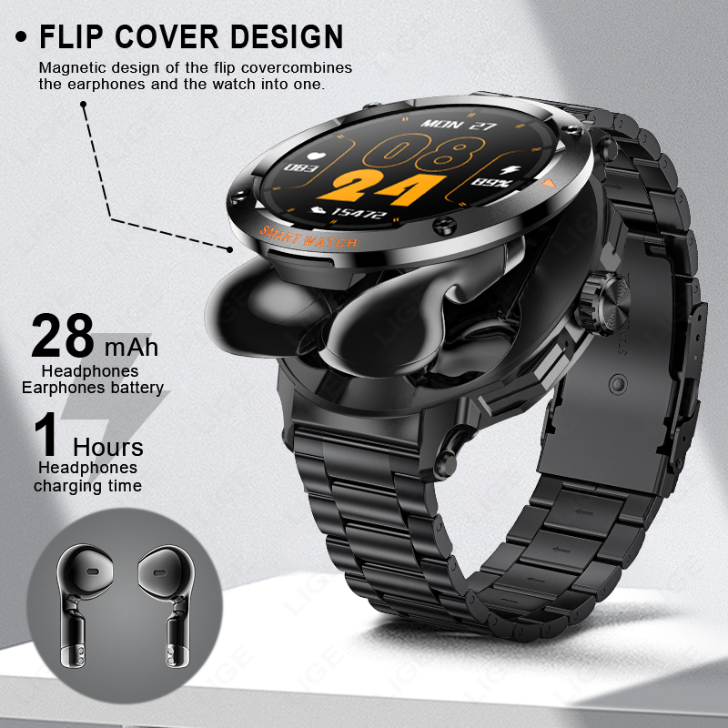New Men's 2 In 1 Headset Smart - огляд і ціна Smartwatch Headset