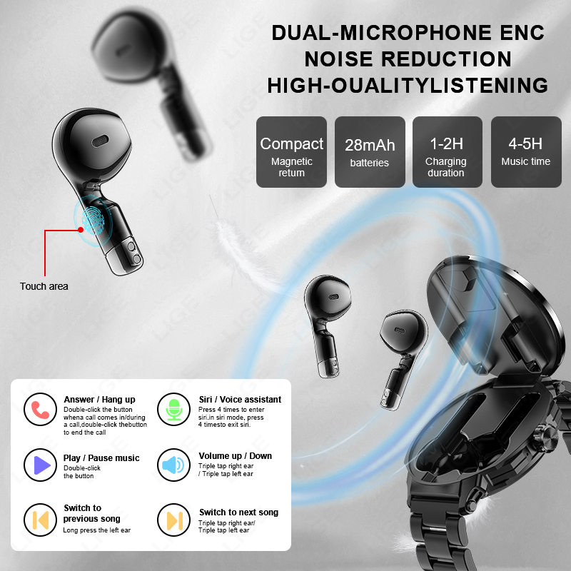 New Men's 2 In 1 Headset Smart - огляд і ціна Smartwatch Headset