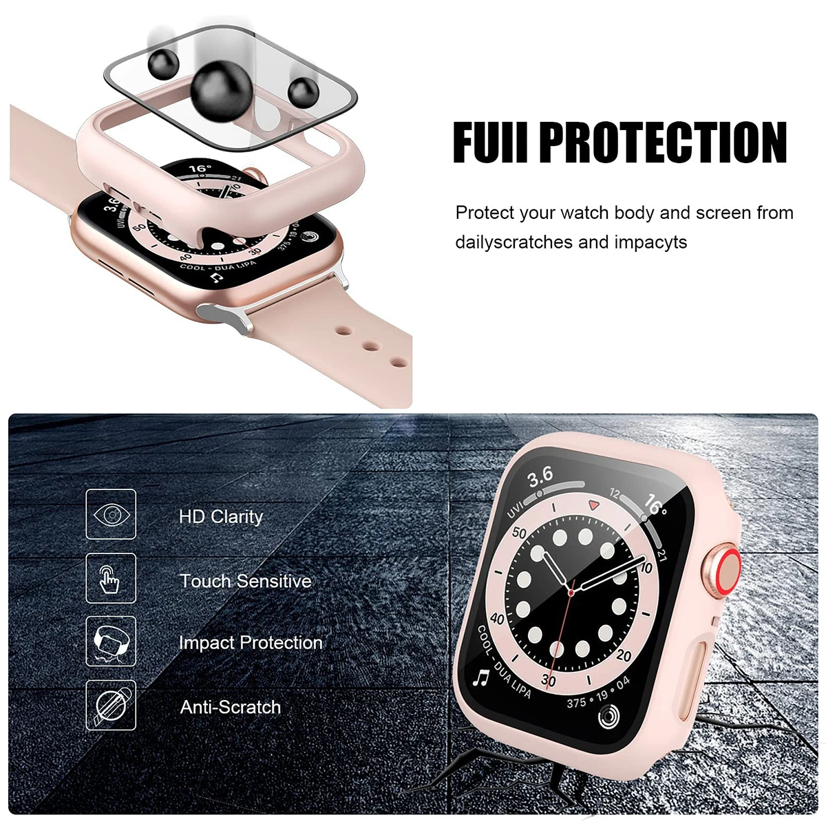 Tempered Glass+Cover For Apple - огляд і ціна Smartwatch Band Accessories
