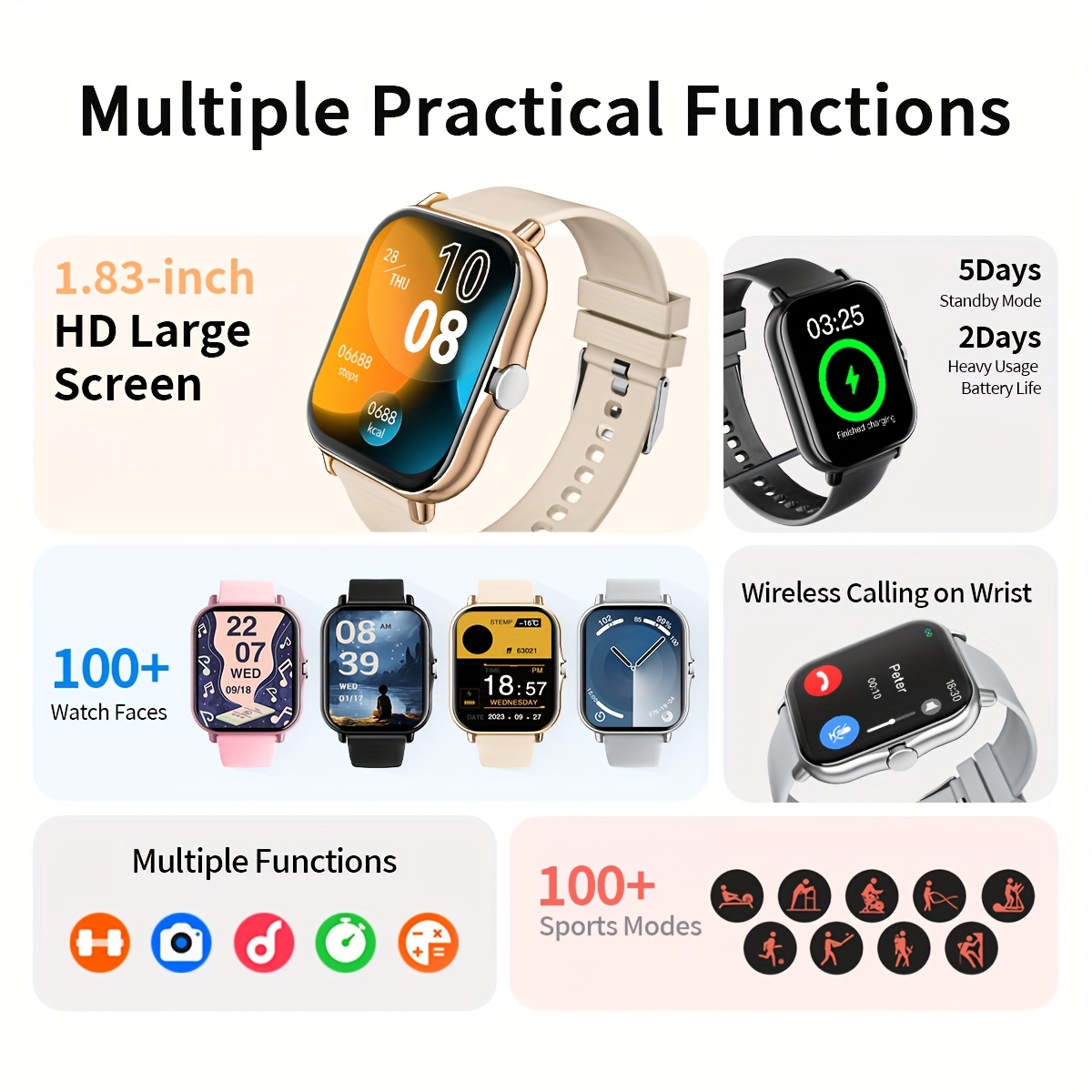 1.83-Inch Smart Watch for Men  - огляд і ціна Smartwatch Instagram